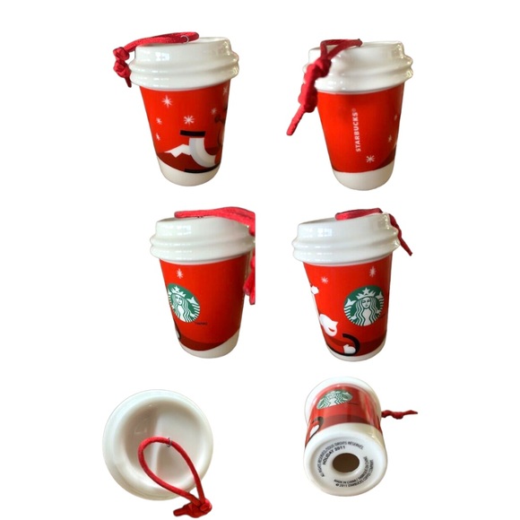 2011 STARBUCKS WHEN WE'RE TOGETHER Dog Sled Red Coffee Cup Christmas Ornament - Picture 4 of 4